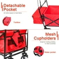 thumbnail image 6 of Capacity Folding Utility Beach Wagon, Outdoor Wagon Garden Shopping Cart with 8“ Wheels and Drink Holder, Adjustable Handles and Double Fabric, Suitable for Beach, Garden, Shopping and Camping, B117, 6 of 9