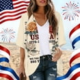 thumbnail image 2 of JULMCOMO 4th of July Lightweight Cardigans for Women Stars Stripes Half Sleeve Patriotic Kimono Cover Ups Summer Tops Dark Blue XL, 2 of 6