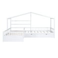 thumbnail image 4 of Bellemave House Bed Double Twin Beds, Wood L-Shape Twin Bed with 3 Storage Drawers, Montessori Bed with Roof and Fencefor Toddler Kids Girls Boys (White), 4 of 8