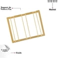 thumbnail image 5 of Golden，Wine Glass Rack - Metal Under Cabinet Hanging Stemware Holder with Screws, Stainless Iron Glass Storage Rack with 3 Tiers for Kitchen, Bar, Restaurant, 5 of 5