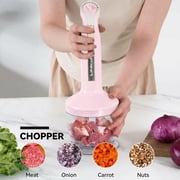 LINKChef Immersion Blender, 1000W 20-Speed 5-in-1 Immersion Hand Blender with Turbo Mode, Scratch-Resistant Stick Blender for Baby Food Processor & Chopper (pink)