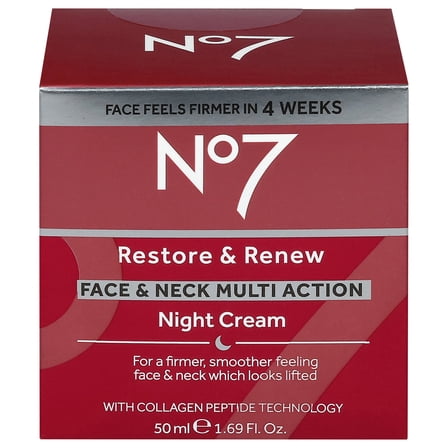 No7 Restore & Renew Face & Neck Multi Action Night Cream 1.69 fl oz