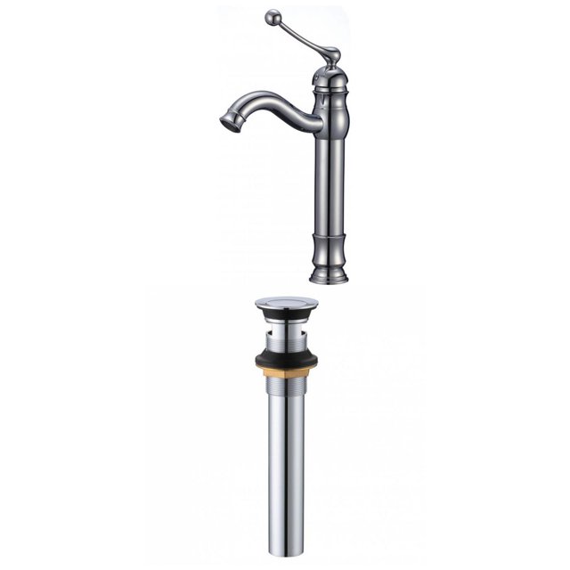 American Imaginations AI-33688 Deck Mount CUPC Approved Lead Free Brass Faucet Set In Chrome Color - Overflow Drain Incl.