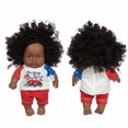 thumbnail image 5 of Black Baby Doll, Curly Hair Vinyl Baby Toy, Reborn 30CM Realistic Baby Doll with Hand-Painted Nails, Soft Body, Washable Mohair Hair, Photography Prop and Art Collection, Cute Lace Skirt, 5 of 9