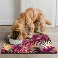 thumbnail image 2 of Palm Leaf Dog Bowl Mat - Hawaiian Floral Pet Feeding Mat - 4-Layer Absorption - Non-Slip Bottom - Summer Vibes Print - Large Size - Easy Clean & Quick Dry - For Families, 2 of 4