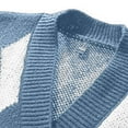 thumbnail image 3 of ibuvkizy Mens Pullover Sweaters!Men's Fashion V-Neck Warm Outdoor Sleeveless Knitted Sweater Top V-Neck Sweater Blue,XL, 3 of 7