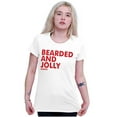 thumbnail image 3 of Xmas Bearded and Jolly Hashtag Santa Womens Slim Fit Graphic Tee Brisco Brands S, 3 of 5