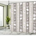 thumbnail image 4 of Ambesonne Nautical Shower Curtain, Sea Animals Shells Stripes, 69"Wx70"L, Taupe Coconut, 4 of 4