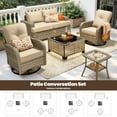 thumbnail image 5 of Toject 8 Pieces Patio Furniture Set, All Weather Wicker Patio Conversation Set with Swivel Chairs, Outdoor Furniture with Ottoman for Garden, Beige, 5 of 13