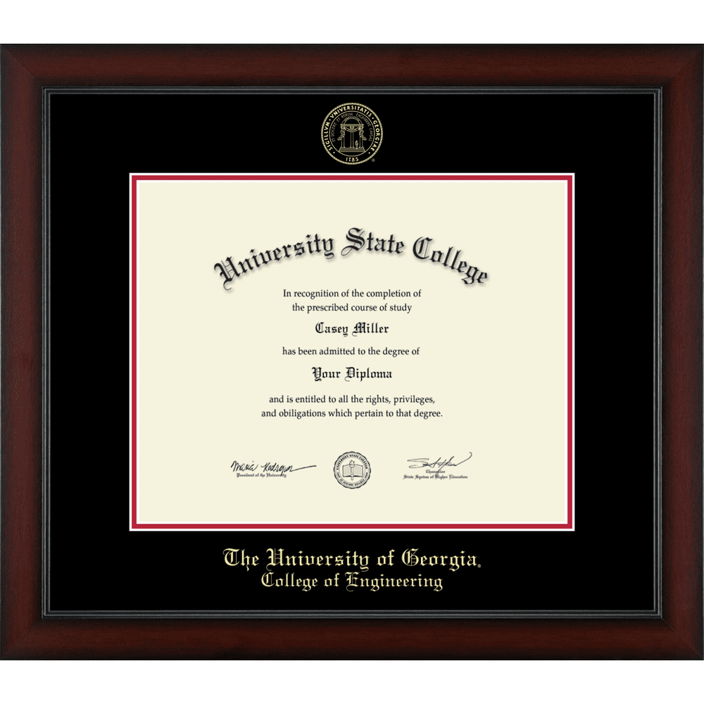 The University of College of Engineering Gold Embossed Diploma