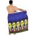 thumbnail image 2 of LA LEELA Men's Pareo Halloween Costumes Pumpkin Sarong Swimwear Cover Up Beach Wrap Summer Swim Trunks for Men One Size Ghost, Witch Blue, 2 of 5