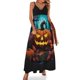 thumbnail image 1 of Lindo vestido de calabazas para Halloween, estético, con cuello en V, bohemio, largo, para mujer, vestido largo elegante personalizado, tallas 3XL, 4XL y 5XL, 1 of 7