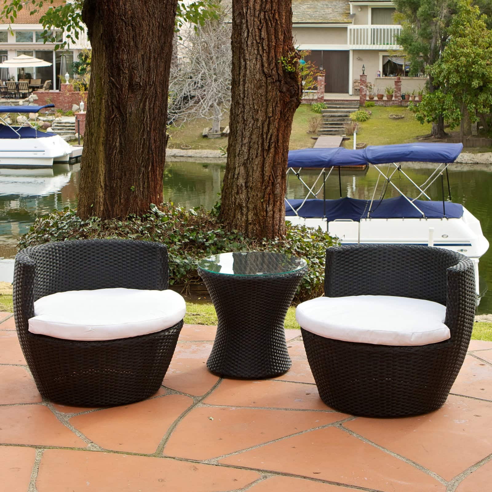 Leremy 3 Piece Patio Conversation Set Com Leremy 3 Piece Patio Conversation Set, Kono Brown 3 Piece Wicker Patio Conversation Set