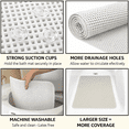 thumbnail image 4 of Dependable Industries Inc. Essentials Soft Waffle PVC Foam Cushioned Texture Spa Quality Bathroom Tub & Bath Mat Anti-Slip 27.5" x 16" White, 4 of 7