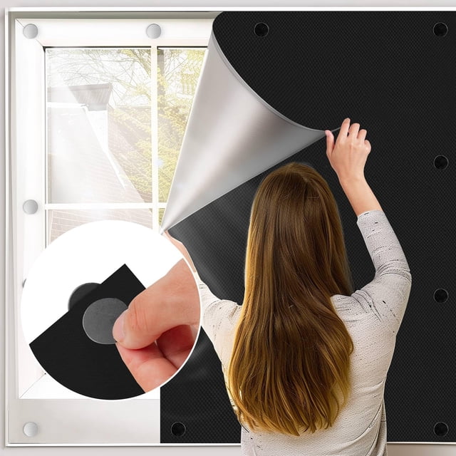 Cubierta opaca para ventana BKSAI, 100% opaca, 100 x 145 cm, paquete de 2