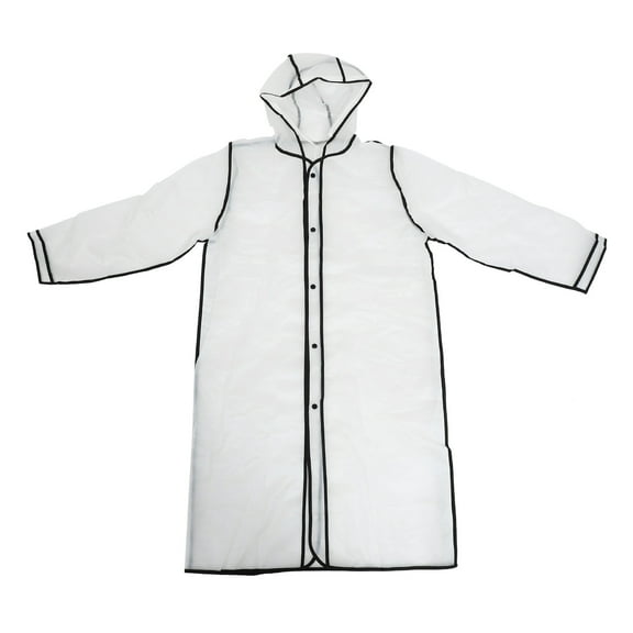 MERRYHAPY Protective Black Transparent Raincoat Full Body with Adjustable Hood for Adults