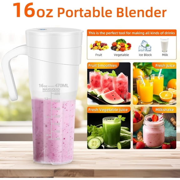 JahyShow Portable Blender, 380ml,Pink