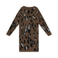 thumbnail image 5 of Ladies Winter V Neck Leopard Print Long Cardigan Knit Sweater Coat winter coats for women, 5 of 5