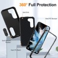 thumbnail image 3 of Military Grade TUFF Hybrid Armor Case with Kickstand for Samsung Galaxy S23 - Black, 3 of 11
