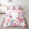 thumbnail image 2 of Manfei Vintage Floral 7 Pieces Bedding Comforter Set,Rustic Butterfly Full Bedding Set,Watercolor Flowers Hydrangea Fitted Sheet Flat Sheet For Kids,Breathable Home Decor Reversible, 2 of 8