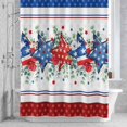 thumbnail image 3 of Independence Day Star Shower Curtain for Bathroom Decor, Farm Red Blue White Star Eucalyptus Leaves Waterproof Fabric Shower Curtain, 66"x72" Set with 12 Hooks, 3 of 9