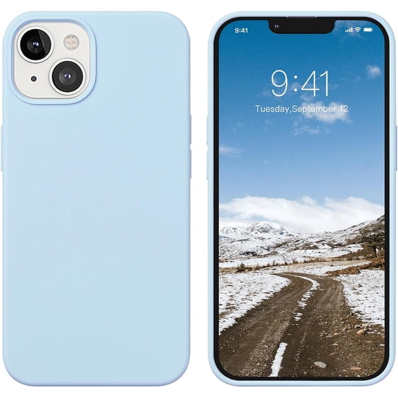 iPhone 13 Mini Case, iPhone 13 Mini Phone Case Liquid Silicone Soft Gel Rubber Cases Slim Anti-Scratch Microfiber Lining Full Shockproof Protective Phone Cover for iPhone 13 Mini 5.4", Blue
