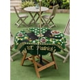 thumbnail image 3 of Outdoor Tablecloth with Umbrella Hole and Zipper, Happy St. Patrick's Round Table Cloth 60 Inch Waterproof Tablecloth, Cute Legs Coin Green Shamrock Leaves Picnic Table Cover for Patio Camping, 3 of 7