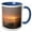 Blue/White, variant on 3drose, Usa, Minnesota, Walker, Foggy Sunrise on Leech Lake., 11oz Two-tone Blue Mug
