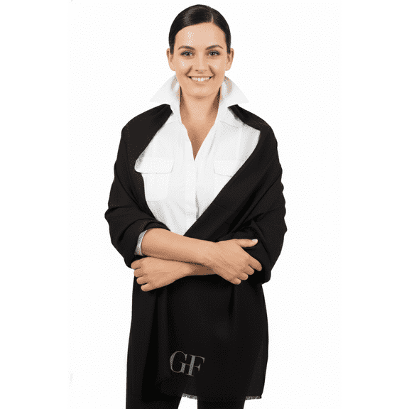 Gianfranco Ferre Black Pashmina Scarf for Womens