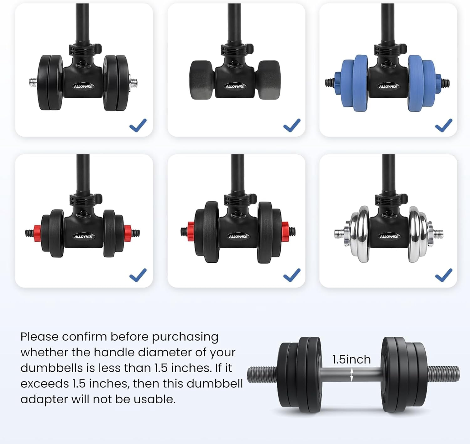 to Barbell Converter 2.0 - Transform Dumbbells into Barbell Set for Home Gym, Adjustable Weight  with Anti-Slip Foam Grip