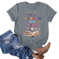 thumbnail image 2 of Women's Flora Book Graphic Tees Short Sleeve Loose Fit Flowy Tunic Tops Dressy Casual Tops Vintage Round Neck Blouse Fashion 2024 Book Lover T shirts Summer Clothes for Teen Girls Gray T Shirts L, 2 of 3