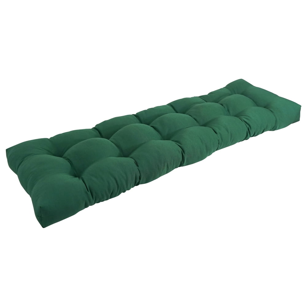 60inch by 19inch Tufted Solid Twill Bench Cushion GreenColor