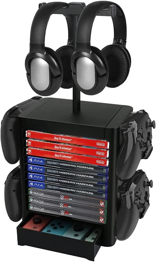 Game Storage Tower, Welltop Multifunction Detachable Vertical Game