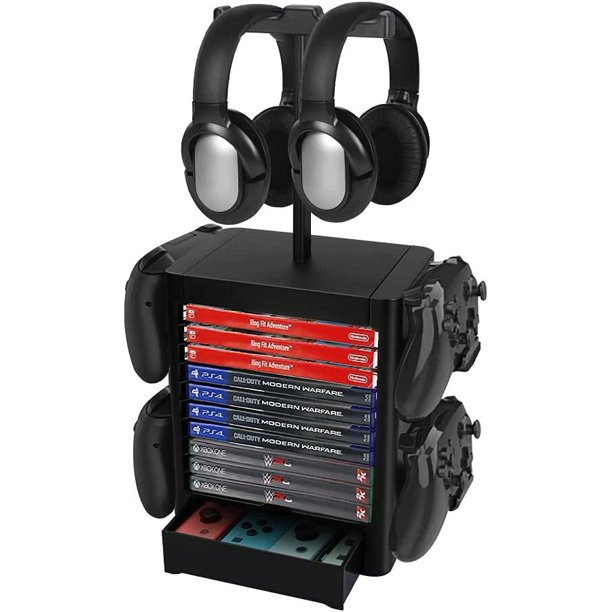 Game Storage Tower, Welltop Multifunction Detachable Vertical Game