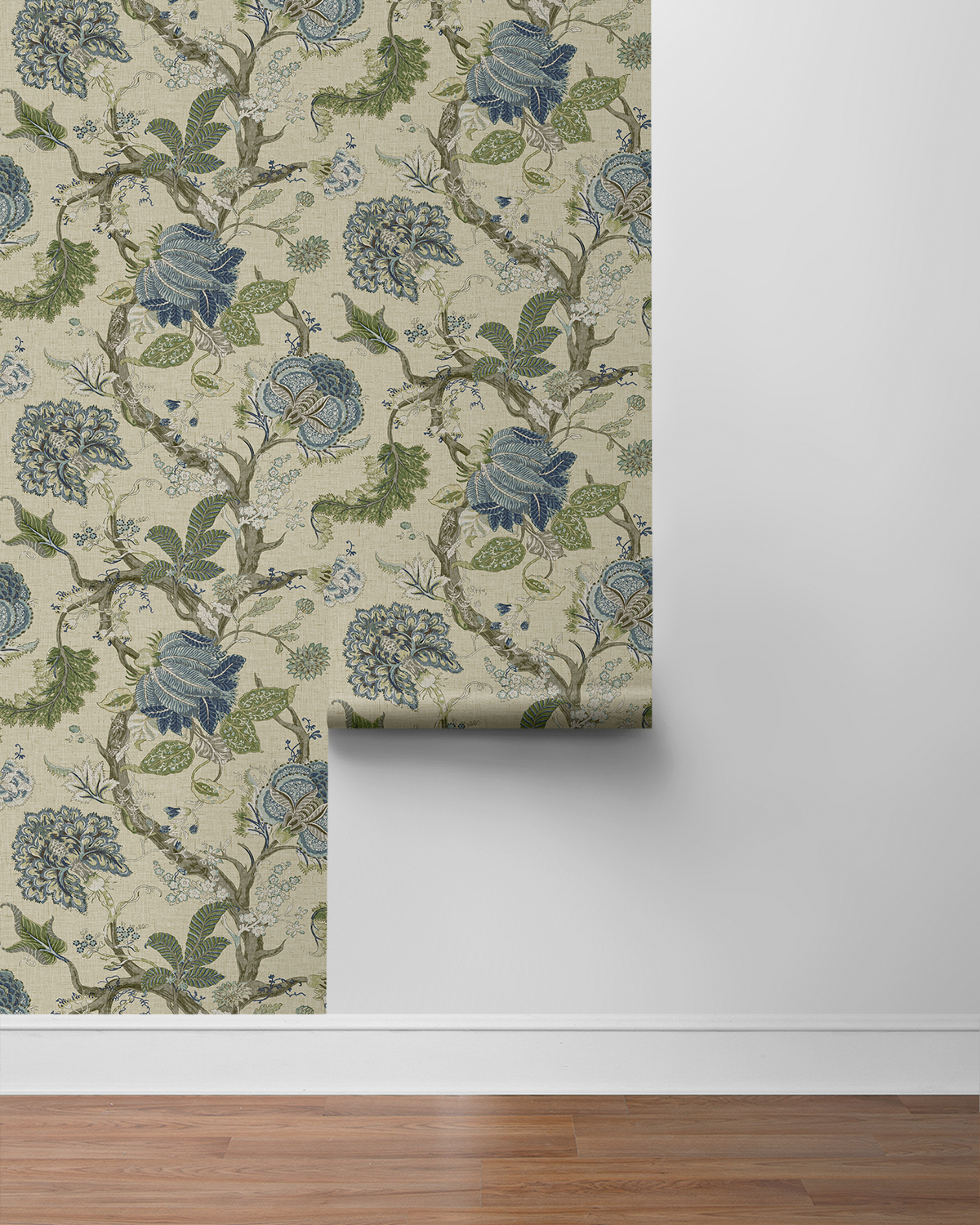 Harry & Grace Fern & Blueprint Jacobean Trail Premium Matte Non-Woven Peel and Stick Wallpaper - 20.5 in. W x 18 ft. L Roll
