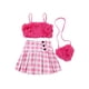thumbnail image 1 of Conjunto de ropa de verano para niña Camisola de felpa sin mangas Falda plisada de cuadros elásticos con bolsa cruzada Set Nituyy Bonito conjunto de verano rosa para niñas., 1 of 5