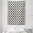 thumbnail image 1 of Geometric Decor Tapestry, Triangles Squares Dots Cropped Lines Futuristic Modern Image Artwork, Wall Hanging for Bedroom Living Room Dorm Decor, 60W X 80L Inches, Black and White, by Ambesonne, 1 of 2