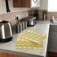 thumbnail image 6 of Urban Villa Easter Kitchen Towels Set of 6 Buffalo Checks Yellow/White Kitchen Towels 20X30 Inches 100% Cotton Absorbent Kitchen Towels Ultra Soft Mitered Corners Towels, 6 of 8