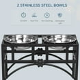 thumbnail image 3 of PawHut 17" Double Stainless Steel Heavy Duty Dog Food Bowl Pet Elevated Feeding Station, 3 of 9