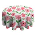 thumbnail image 4 of Pioneer Flower Floral Print Pattern Round Tablecloth 60"x60",Wrinkle Wipeable Table Cloth for Kitchen Dining Room Picnic Patio Party, 4 of 6