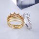 thumbnail image 4 of Anillo de aleación, anillos redondos de la suerte para mujer, diseño de corona divisible, anillo Vintage de diamantes de imitación, regalo para novia, 4 of 7