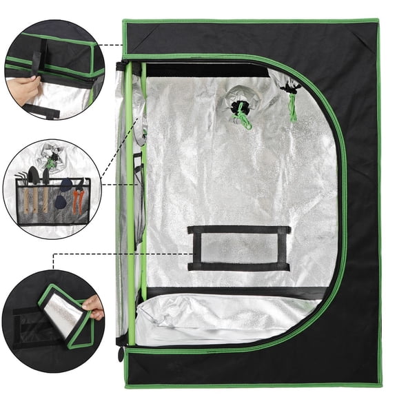 WSSYzyzf 24x48x60 Inch Hydroponic Grow Tent with Observation Window and Floor Tray, 2x4 FT Size for Indoor Gardening, Reflective Interior for Optimal Plant Growth, Durable