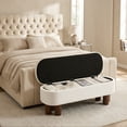 thumbnail image 3 of StorageWorks Upholstered Flip Top Storage Bench with Solid Wood Leg for Bedroom, 3 of 10