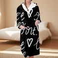 thumbnail image 2 of MEICHEN Plush Robes for Women Valentine's Day Fleece Plush Robe Long Warm Plush Bathrobe Loungewear Jacket Printed Comfort Robe Women's Robes, 2 of 5