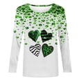 thumbnail image 5 of Feancey St.Patrick's Day Long Sleeve Tshirt for Women Heart Graphic Shamrock Print Tops Holiday Casual Plus Size Blouses St Patrick Day T-Shirts Green 5XL, 5 of 6