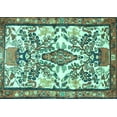 thumbnail image 1 of Ahgly Company Indoor Rectangle Medallion Turquoise Blue Traditional Area Rugs, 8' x 10', 1 of 4