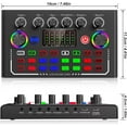 thumbnail image 3 of Live Sound Card, Wireless Bluetooth Audio Mixer, Podcast Audio Mixer with RGB Colorful Buttons, All-in-One Podcast DJ Device Live Broadcast Sound Card for PC Phone Karaoke Singing Gaming (Black), 3 of 9