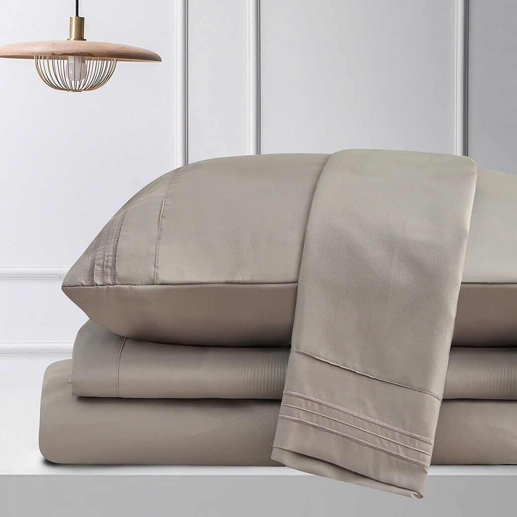 Luxury Bamboo Sheets,Queen King Full Twin Split Size, Deep Pocket Fitted Sheets