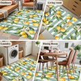 thumbnail image 5 of 3'x5' Area Rugs, Yellow Lemon Indoor Outdoor Area Rug for Living Room Bedroom, Spring Botanical Floral Leaves Aqua Stripes Washable Bathroom Rugs Kitchen Floor Carpet Mats Home Decor Aesthetic, 5 of 8