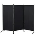 thumbnail image 1 of HOMCOM 6' 3 Panel Room Divider, Double Hinged Privacy Screen, Black, 1 of 10